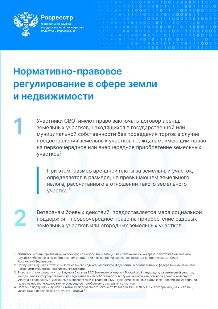 Росреестр поддерживает военнослужащих (ветеранов) - участников СВО и членов их семей в установленной сфере деятельности